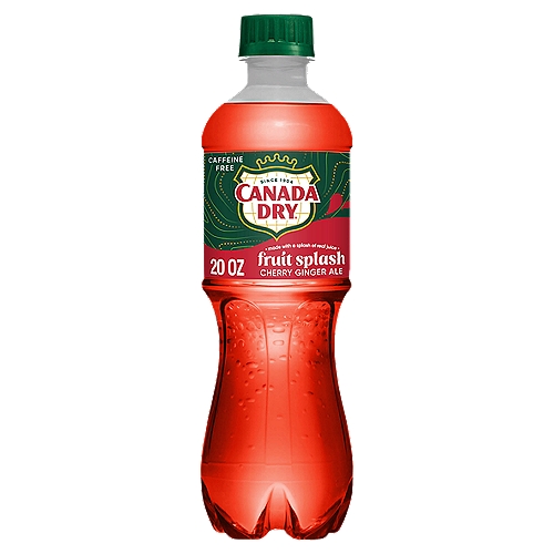 Canada Dry Fruit Splash Cherry Ginger Ale Soda, 20 fl oz bottle