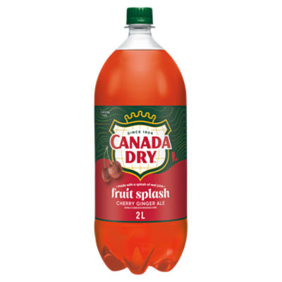 Canada Dry Fruit Splash Cherry Ginger Ale Soda, 2 L bottle