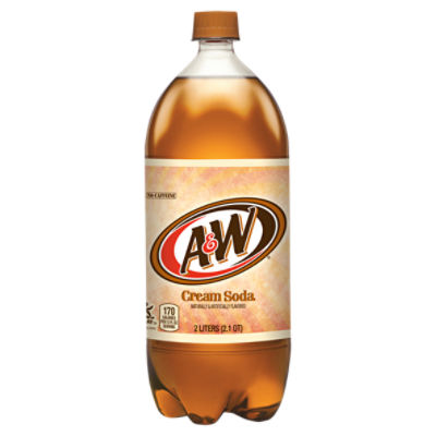 A&W Cream Soda, 2 L bottle, 67.6 Fluid ounce