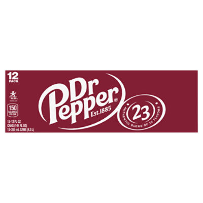 Dr Pepper Soda, 12 fl oz cans, 12 pack
