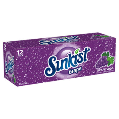 Sunkist Grape Soda, 12 fl oz, 12 count