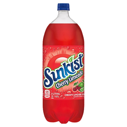 Sunkist Cherry Limeade Soda, 2 L Bottle