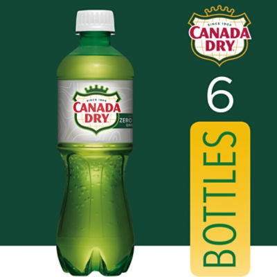 Canada Dry Zero Sugar Ginger Ale Soda, .5 L bottles, 6 pack