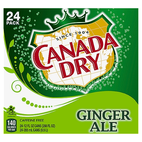 Canada Dry Ginger Ale, 12 fl oz, 24 count