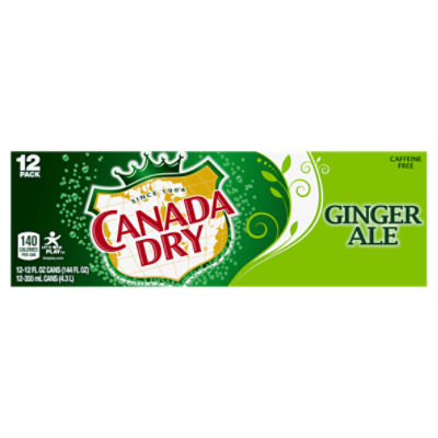 Canada Dry Ginger Ale Soda, 12 fl oz cans, 12 pack