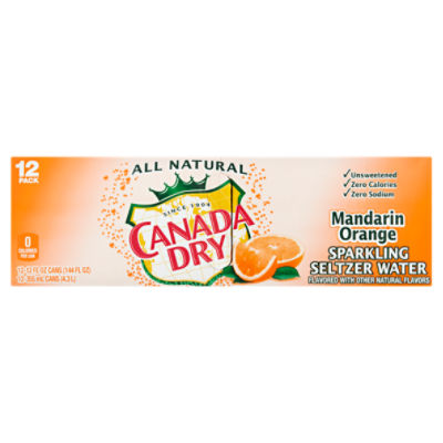 Canada Dry Mandarin Orange Sparkling Seltzer Water, 12 fl oz, 12 count