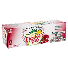 Canada Dry Pomegranate Cherry Sparkling Seltzer Water, 144 fl oz