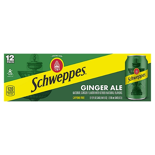 Schweppes Ginger Ale, 12 fl oz, 12 count