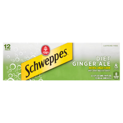 Schweppes Diet Ginger Ale, 12 fl oz, 12 count
