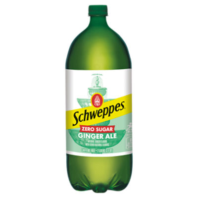 Schweppes Premium Zero Sugar Ginger Ale, 2 liters