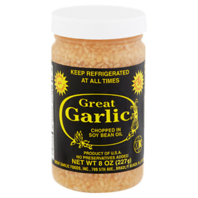 Great Garlic Chopped Garlic in Soy Bean Oil, 8 oz, 8 Ounce