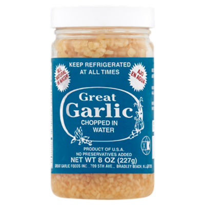 Great Garlic Garlic Chopped in Water, 8 oz, 8 Ounce