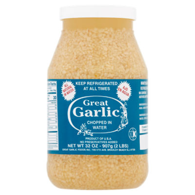 Great Garlic Chopped in Water Garlic, 32 oz