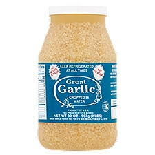 Great Garlic Chopped in Water Garlic, 32 oz, 32 Ounce