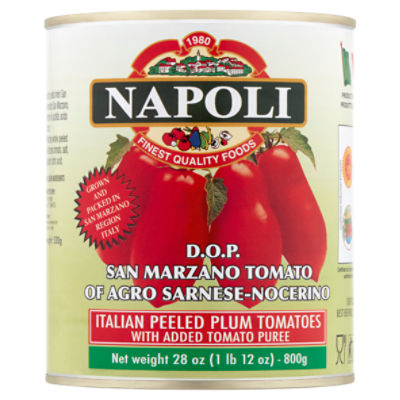 Napoli Italian Peeled Plum Tomatoes with Added Tomato Puree, 28 oz