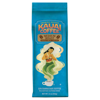 KAUAI COFFEE Medium Roast Whole Bean Coffee, 10 oz