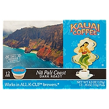 Kauai Coffee Nã Pali Coast Dark Roast, Coffee Pods, 4.2 Ounce
