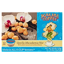 Kauai Coffee Vanilla Macadamia Nut, Coffee Pods, 4.2 Ounce