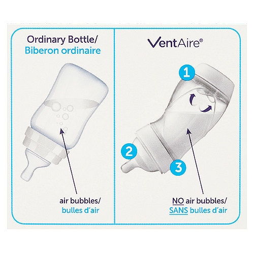 Playtex Baby VentAire 6 oz Anti-Colic and Anti-Reflux Bottle, Slow
