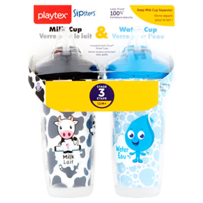 Playtex Sipsters 9 oz Milk & Water Cup, Stage 3, 12 M+, 2 count