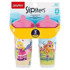 Playtex Sipsters 9 oz Insulated Spill-Proof Spout Cups, Stage 3, 12 M+, 2 count