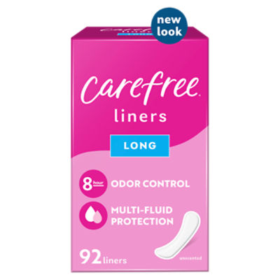Carefree ActiFresh Long Unscented Daily Liners, 92 count
