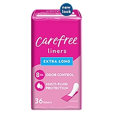 Carefree Acti-Fresh Twist Resist Unscented Extra Long, Body Shaped Pantiliners, 36 Each