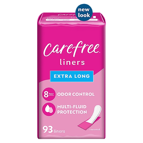 Carefree Acti-Fresh Body Shaped Pantiliners Unscented Extra Long - 93 Count
Unscented*
*Contains odor control ingredient

Carefree Acti-Fresh Panty Liners are designed to deliver daily protection that comfortably stays in place so you don't have to. These thin liners feature a quilted design that minimizes bunching and twisting and a Qwik-Dry core that wicks away moisture to keep you feeling clean. Use Carefree Acti-Fresh liners as a part of your everyday  feminine hygiene routine or travel with a folded to-go liner to stay protected against light leaks, unexpected periods and everything in between.