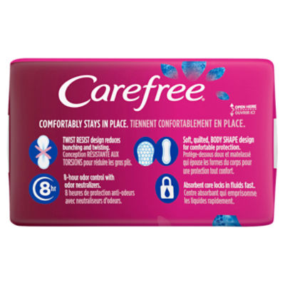 Carefree Acti-Fresh Thin Panty Liners, Soft and Flexible Feminine Care  Protection, Regular, 54 Count - The Fresh Grocer