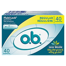 o.b. Applicator Free Digital Tampons Regular Absorbency - 40 Count