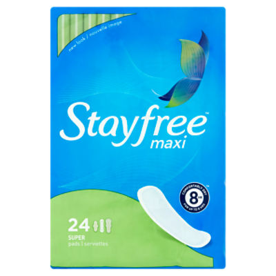 Stayfree Maxi Super Pads, 24 count