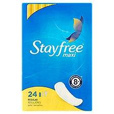 Stayfree Maxi Regular Pads, 24 count