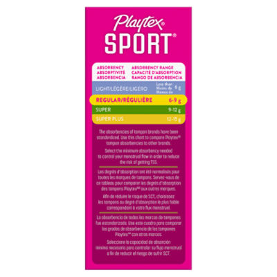 Playtex® Sport Fresh Balance Lightly Scented Regular Absorbency Tampons 32  ct Box, Feminine Care