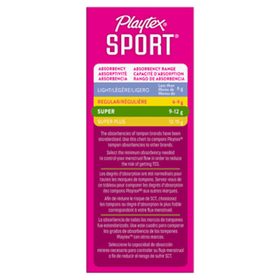 Playtex Sport Plastic Tampons Unscented Super Absorbency - 18 Count - The  Fresh Grocer