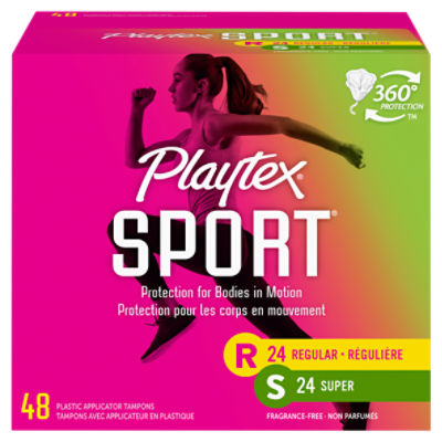 Playtex Sport Plastic Tampon Multi-Pack 48 Count