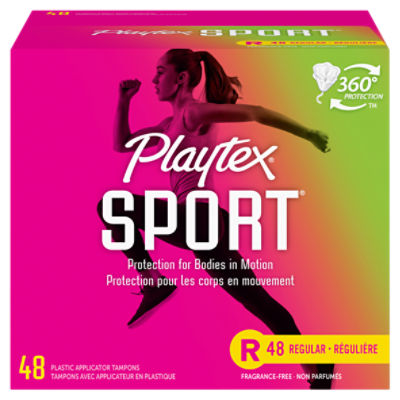 Playtex Sport Plastic Tampon Regular Absorbency  48 Count