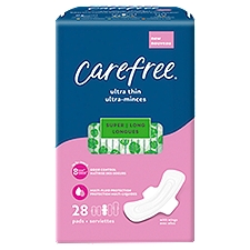 Carefree Ultra Thin Super Long Pads, 28 count
