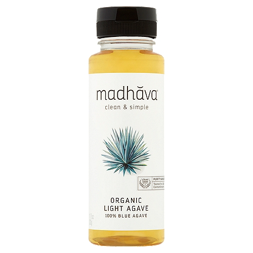 Madhăva Organic Light Agave, 11.75 oz
Clean Label Project®
Purity Award - Tested for 130 contaminants

Tested for over 130 harmful environmental and industrial contaminants and toxins, including heavy metals and pesticides. Winner of Clean Label Project™ awards for purity, authenticity, and antioxidant superiority.