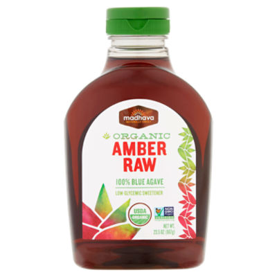 Madhava Organic Amber Raw 100 Blue Agave LowGlycemic Sweetener, 23.5 oz