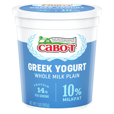 Cabot Whole Milk Plain Greek Yogurt, 2 lbs, 32 Ounce