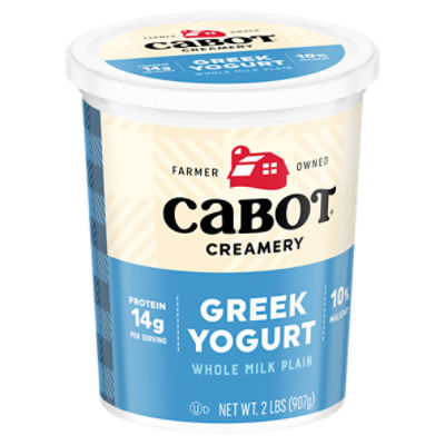 Cabot Whole Milk Plain Greek Yogurt, 2 lbs