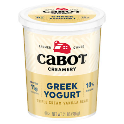 Cabot Cabot Triple Cream Vanilla Bean Greek Yogurt, 2 lbs, 2 Each 