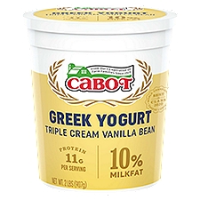 Cabot Greek Yogurt Triple Cream Vanilla Bean, 2 Each