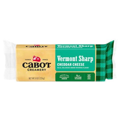 Cabot Creamery Vermont Sharp Cheddar Cheese, 8 oz