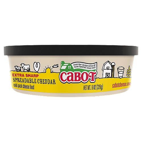 Cabot Extra Sharp Spreadable Cold Pack Cheese Food, 8 oz
