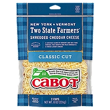 Cabot Cheese, Two State Farmers' Shredded Cheddar, 8 Ounce