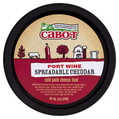 Cabot Port Wine Spreadable Cheddar Cheese, 8 oz