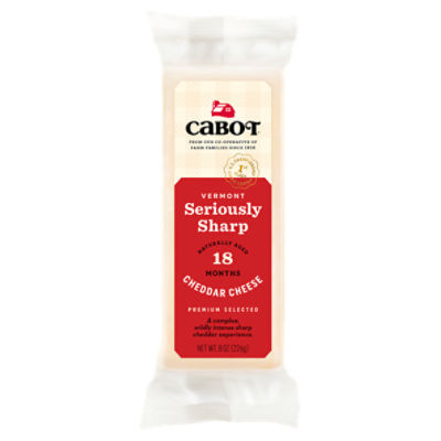 Cabot Seriously Sharp Cheddar Cheese, 8 oz, 8 Ounce