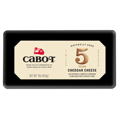 Cabot 5 Year Cheddar Cheese, 1 lb Fairway