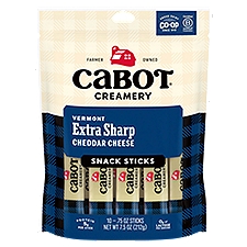 Cabot Vermont Extra Sharp Cheddar Cheese Snack Sticks, .75 oz, 10 count
